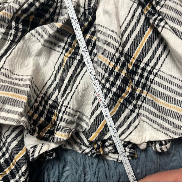 Vero Moda Snow White Cotton Plaid Pattern Top Size L - Picture 8 of 8